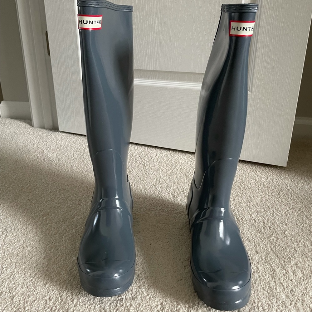 Tall Gray Hunter Rain boots